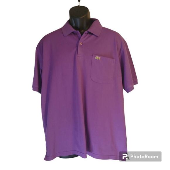 Lacoste Boys Purple Polo Size 7 - Picture 1 of 6